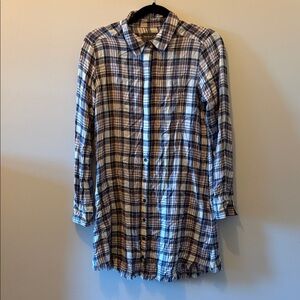 Michael Stars Plaid Shirt Dress SZ S